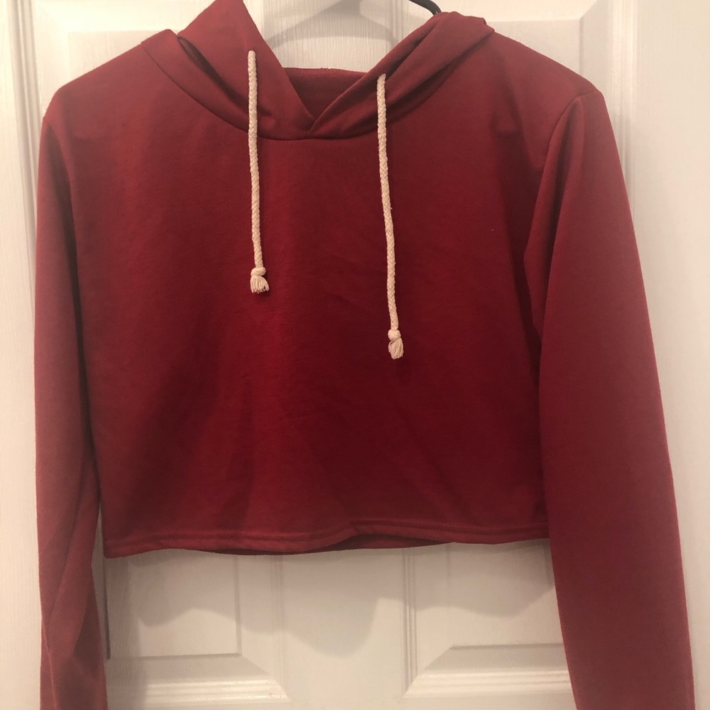 Red cropped sweater